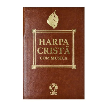 Harpa Cristã Com Música Grande Luxo - Marrom