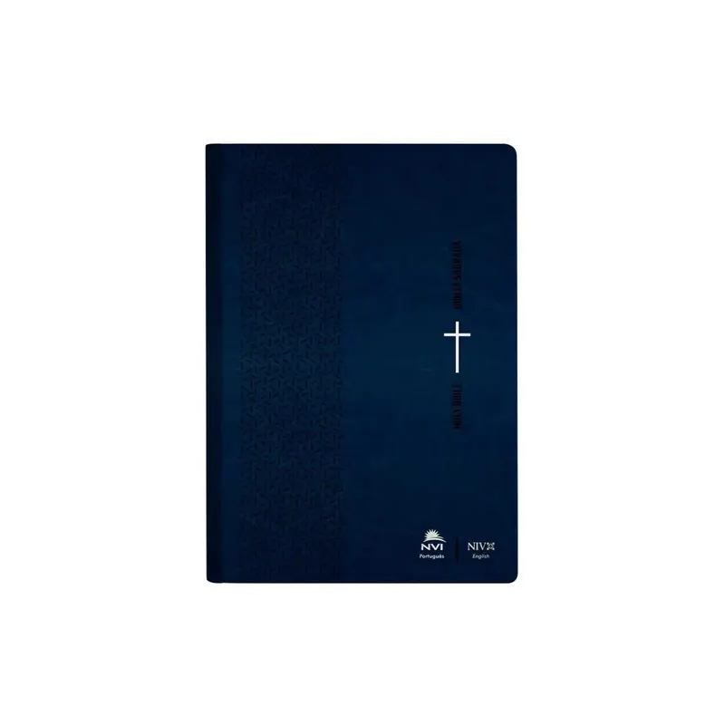 Bíblia NVI Bilíngue Português-Inglês - Capa Luxo Azul