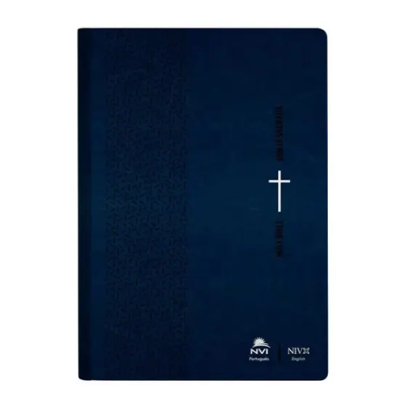 Bíblia NVI Bilíngue Português-Inglês - Capa Luxo Azul