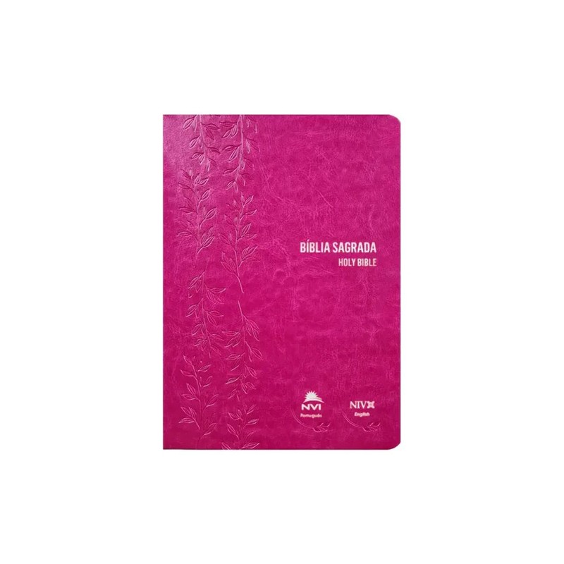Bíblia NVI Bilíngue Português-Inglês - Capa Luxo Rosa