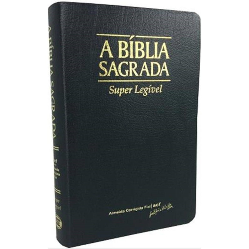 Bíblia ACF Super Legível - Capa Couro Preta