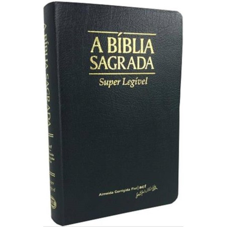 Bíblia ACF Super Legível - Capa Couro Preta