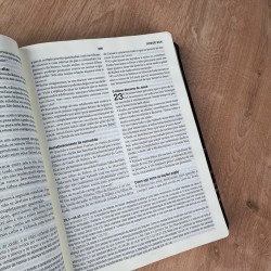 Bíblia de estudo Cristo em toda a Escritura Capa fllexível na cor preta e beira dourada