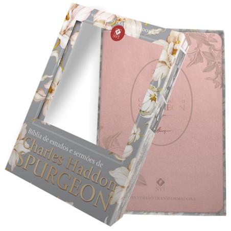 BIBLIA DE ESTUDO E SERMÕES SPURGEON - ROSÉ