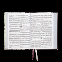 Bíblia da Mulher de Fé, NVI, Letra Grande, Tecido vinho, capa dura, Aquarela